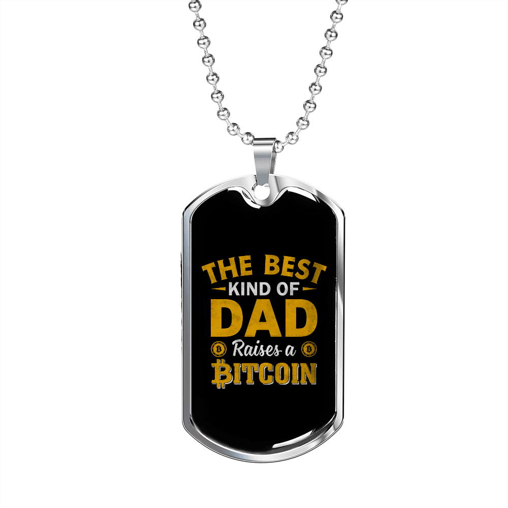 Dad Raises a    Necklace Stainless Steel or 18k Gold Dog Tag 24