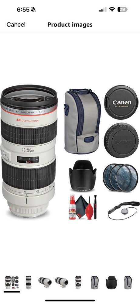 Canon EF 70-200mm F2.8 USM Telephoto Zoom Lens for EOS DSLR Cameras