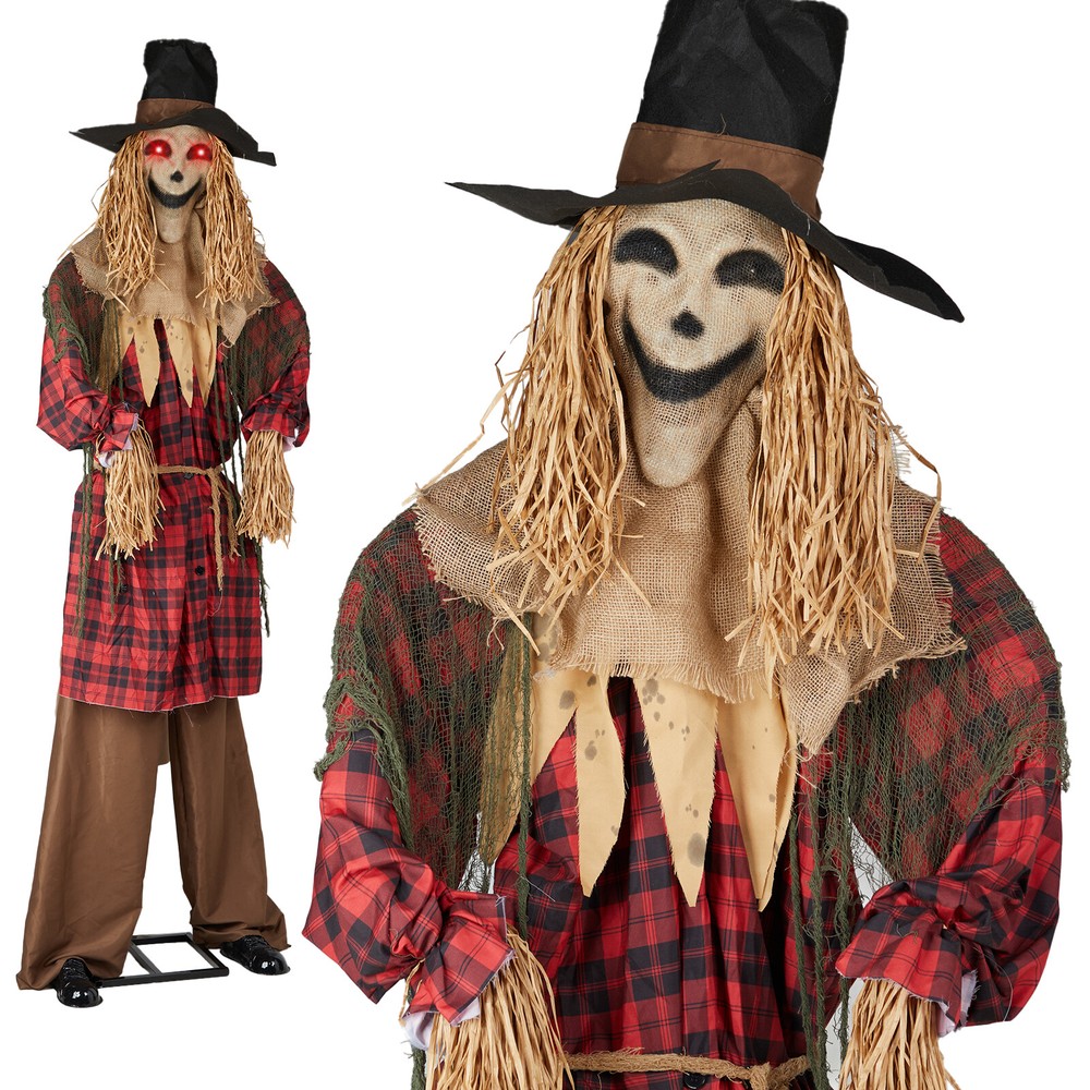 8ft Scarecrow Halloween Yard Decoration Outdoor Spooky Prop for Fall Decor