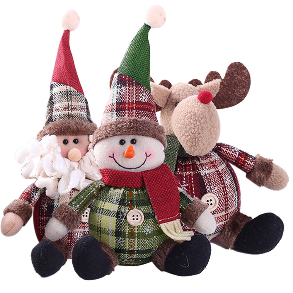 Christmas Plush Santa Snowman Elk Doll Toy Christmas Stuffed Doll Decoration