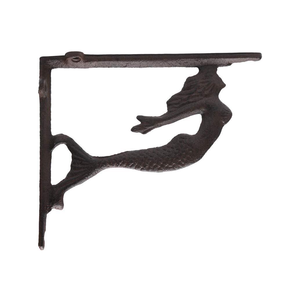 Rustic Cast Iron Nautical Mermaid Shelf Brackets Wrought Iron Heavy Duty Wall...