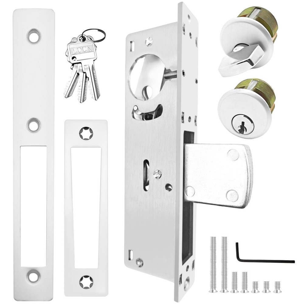 Commercial Storefront Door Mortise Lock with Swing Deadbolt and Double Cylinder