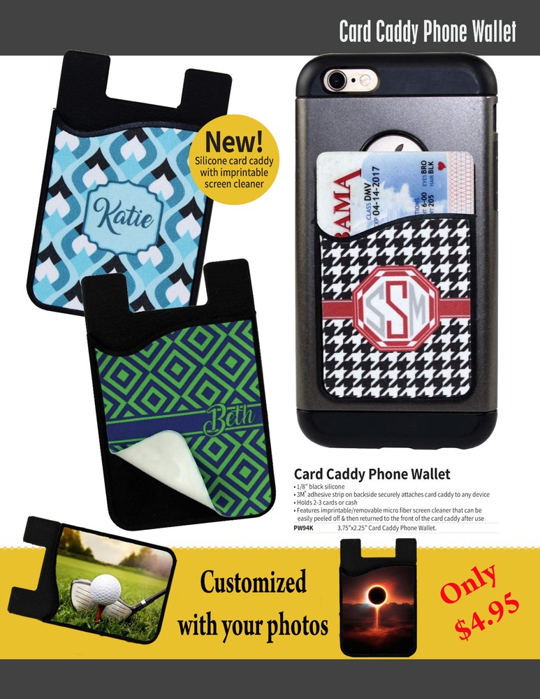 Credit Card ID Holder For Women & Men Universal Cell Phone Case Wallet Stick On-image