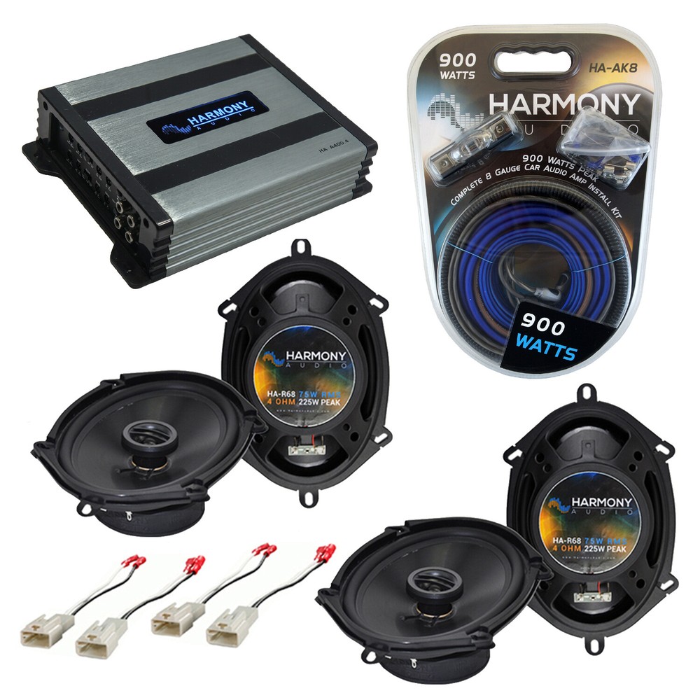 Mazda 626 1993-2002 Factory Speaker Replacement Harmony (2) R68 & HA-A400.4 Amp