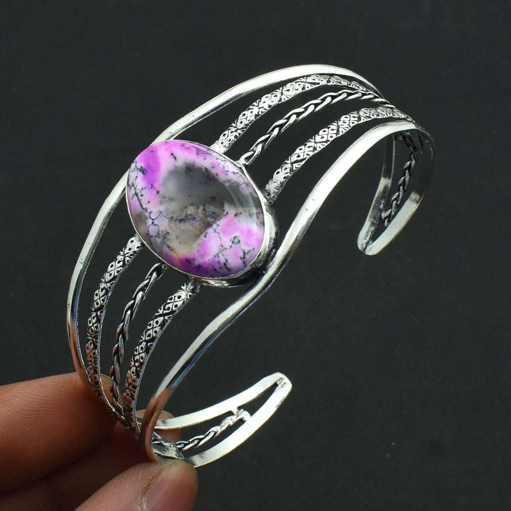 Dendrite Opal Gemstone Ethnic Handmade Adjustable Bangle Jewelry 19 Gms AB 68785