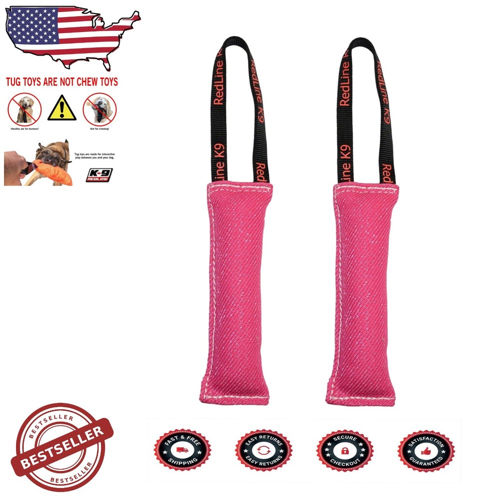 Premium French Linen Dog Tug Toys, 2-Pack for Training & Play