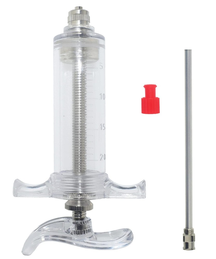 20ml Plastic Syringe with 10Ga Blunt Tip Needle and Caps
