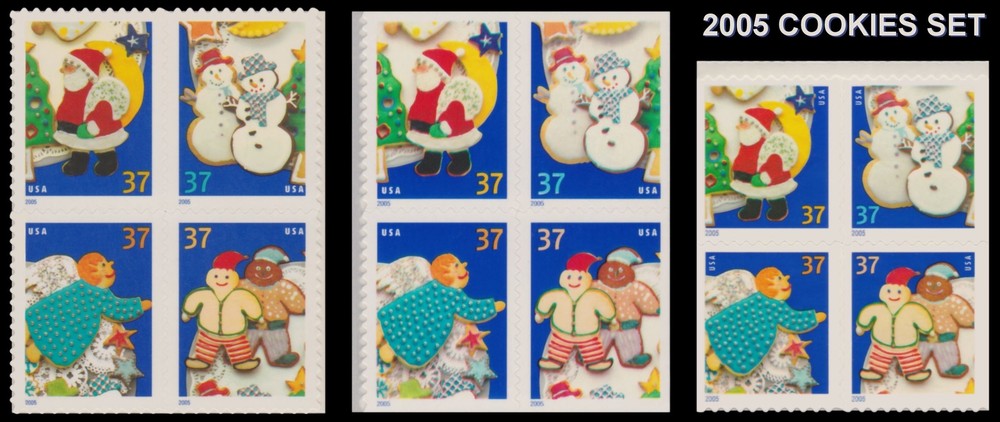 3949-52 3953-56 3957-60 Holiday Cookies Complete Set 3 Blocks 2005 MNH - Buy Now-image
