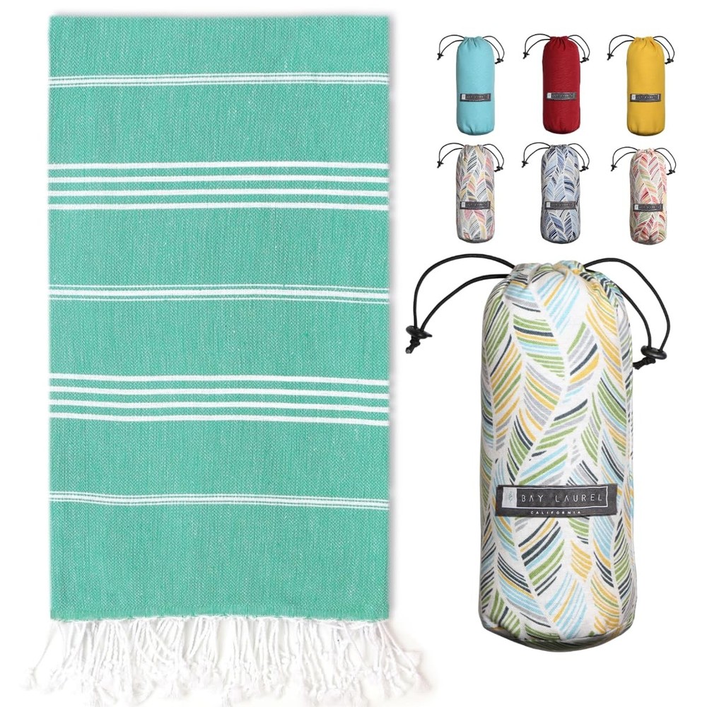 Turkish Quick-Dry Beach Towel 39x71 with Travel Bag Sand-Free Lightweight Large