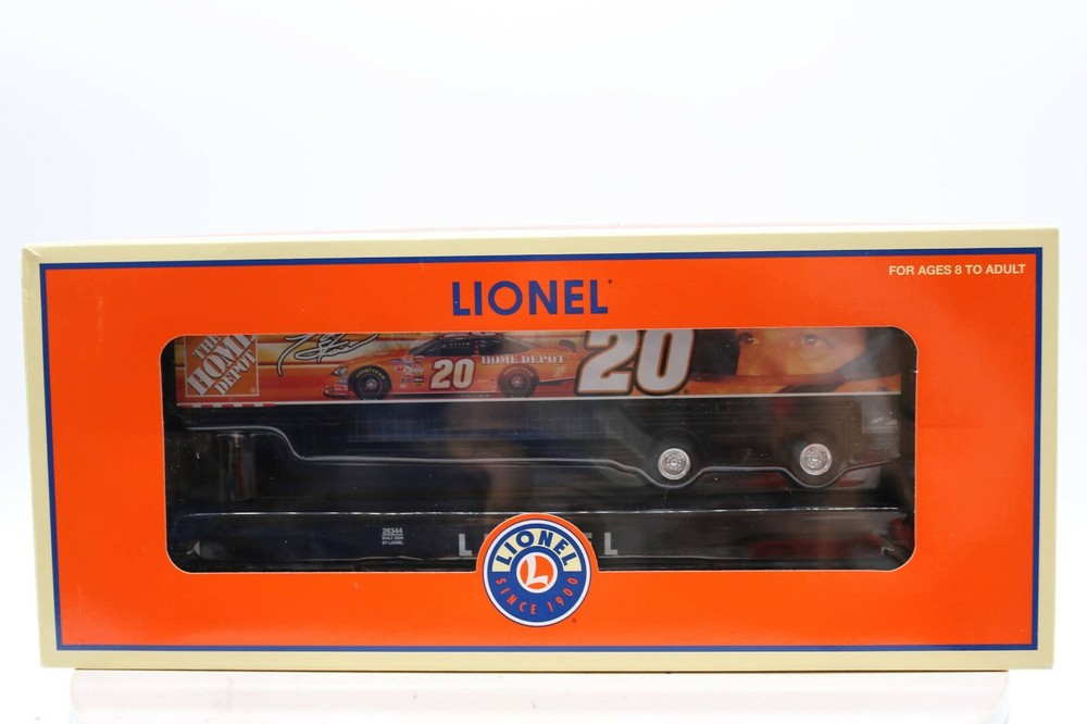 Lionel Tony Stewart Flatcar w/ Trailer 6-26344 NIB New O Gauge NASCAR 1:48 Scale