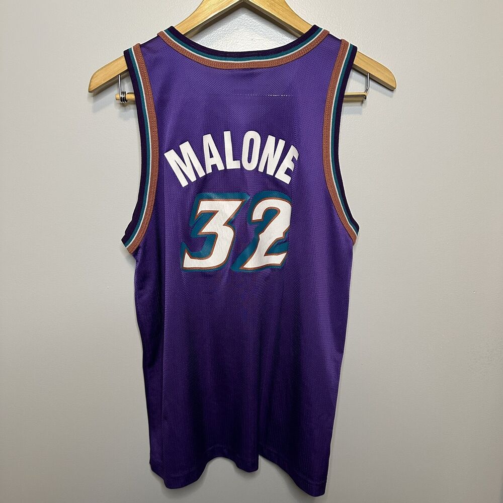 VINTAGE Karl Malone Utah Jazz Champion NBA Basketball Jersey Youth XL 18-20