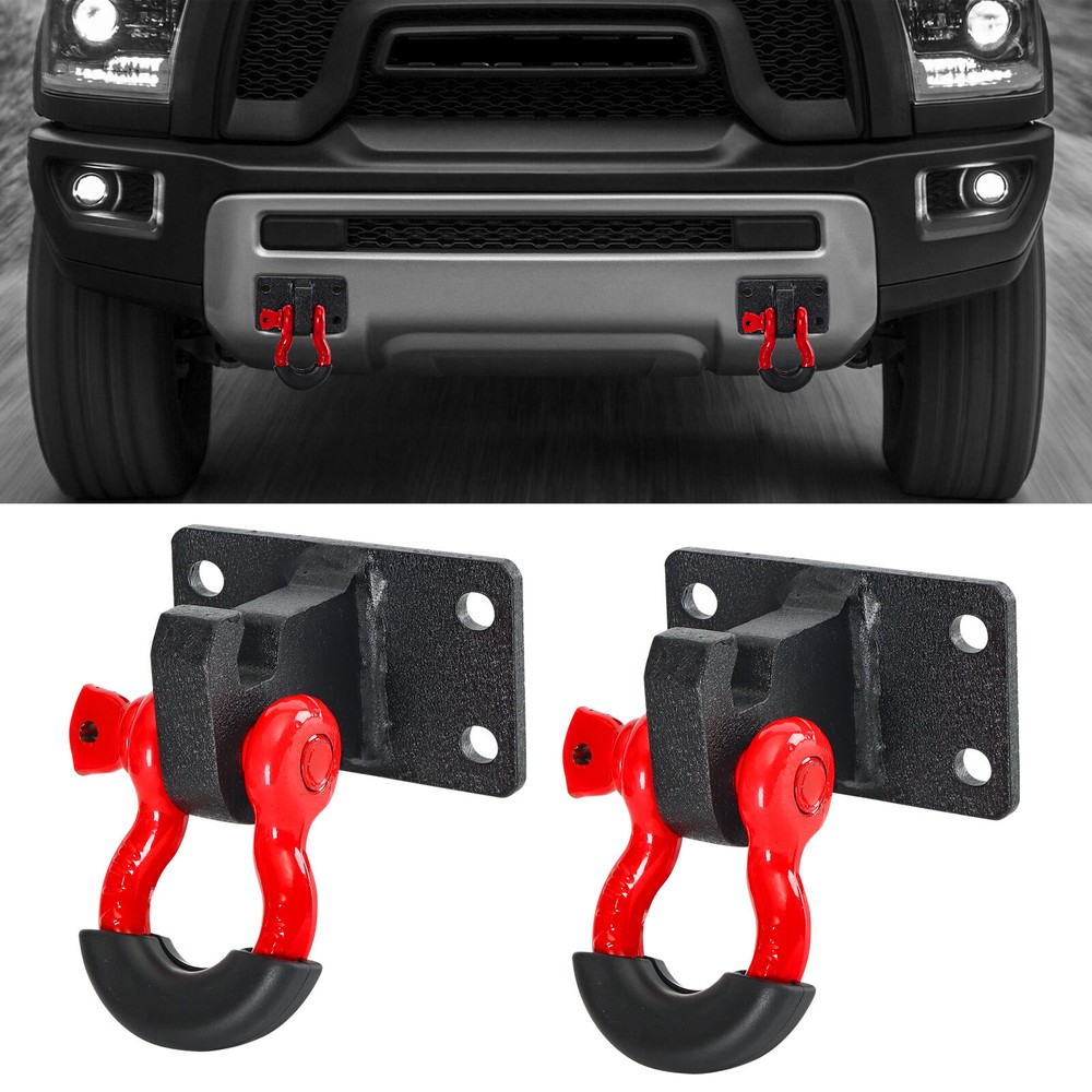 2Pcs Heavy Duty Steel Front Tow Hooks Kit for 2010-2020 Dodge Ram 2500 3500