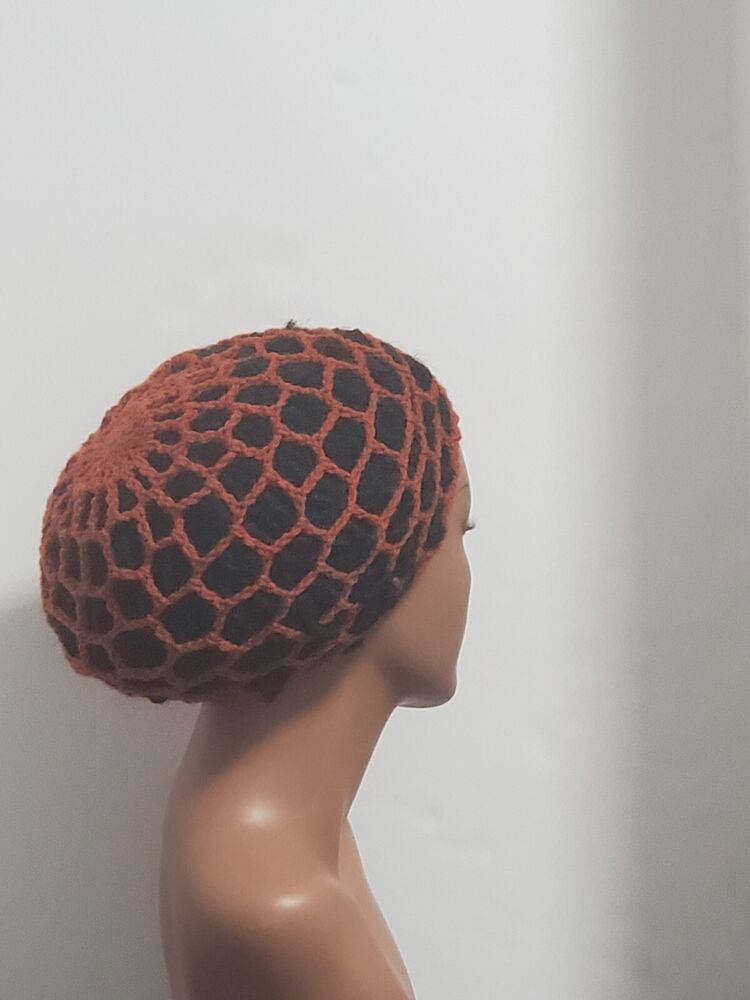Crochet Snood Handmade Rust Slouchy Hat One Size