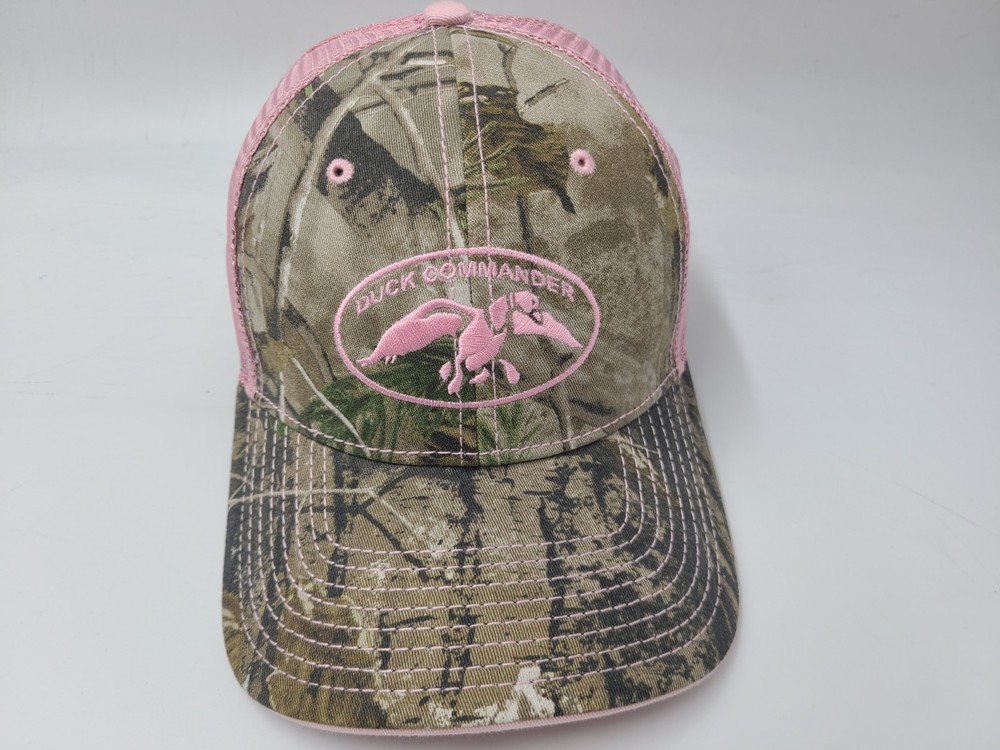 Women Duck Commander Camo The Game Mesh Trucker Adjustable Hat Cap Brown Pink