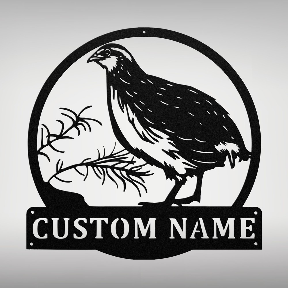 Personalized Quail Bird Metal Sign Custom Wildlife Decor Gift for Bird Lovers