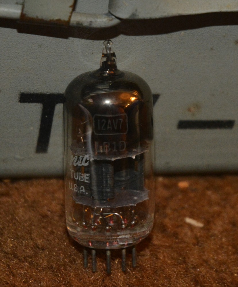 GE 12AV7 Vacuum Tube - Tested Good on TV-7D/U Tester
