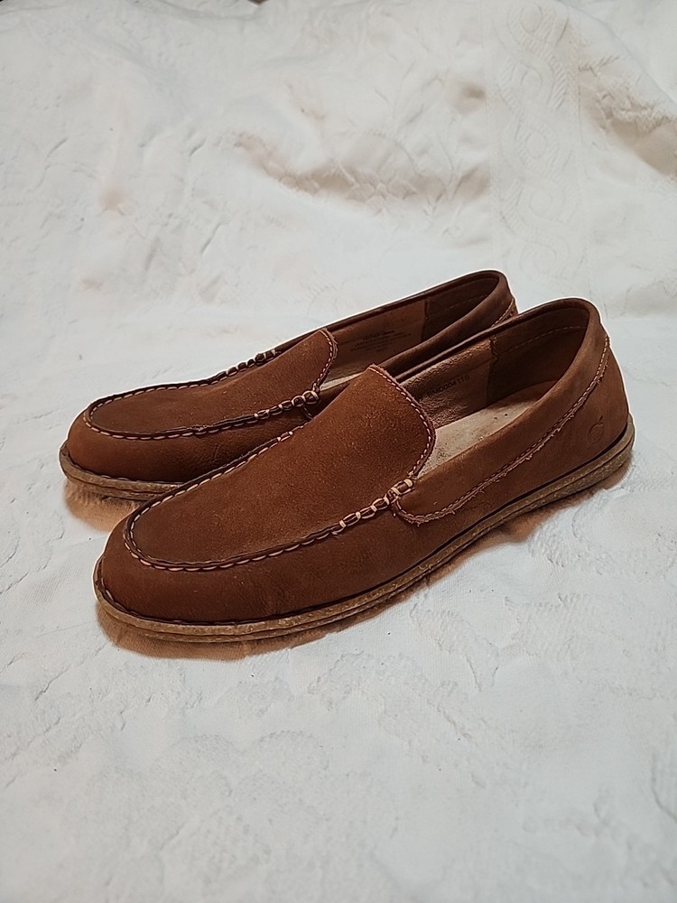 Born Mens Brown Leather Loafer Slip On Shoes Size 9.5