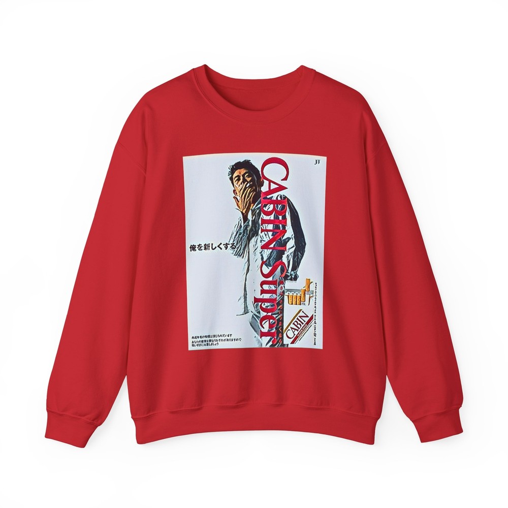 Cabin Super Graphic Print Retro Ad Art LS Unisex Heavy Blend Crewneck Sweatshirt