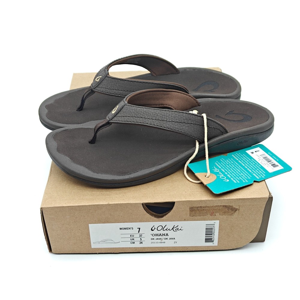 OluKai Ohana Arch Support Sandals Brown US W7 Comfort Footwear