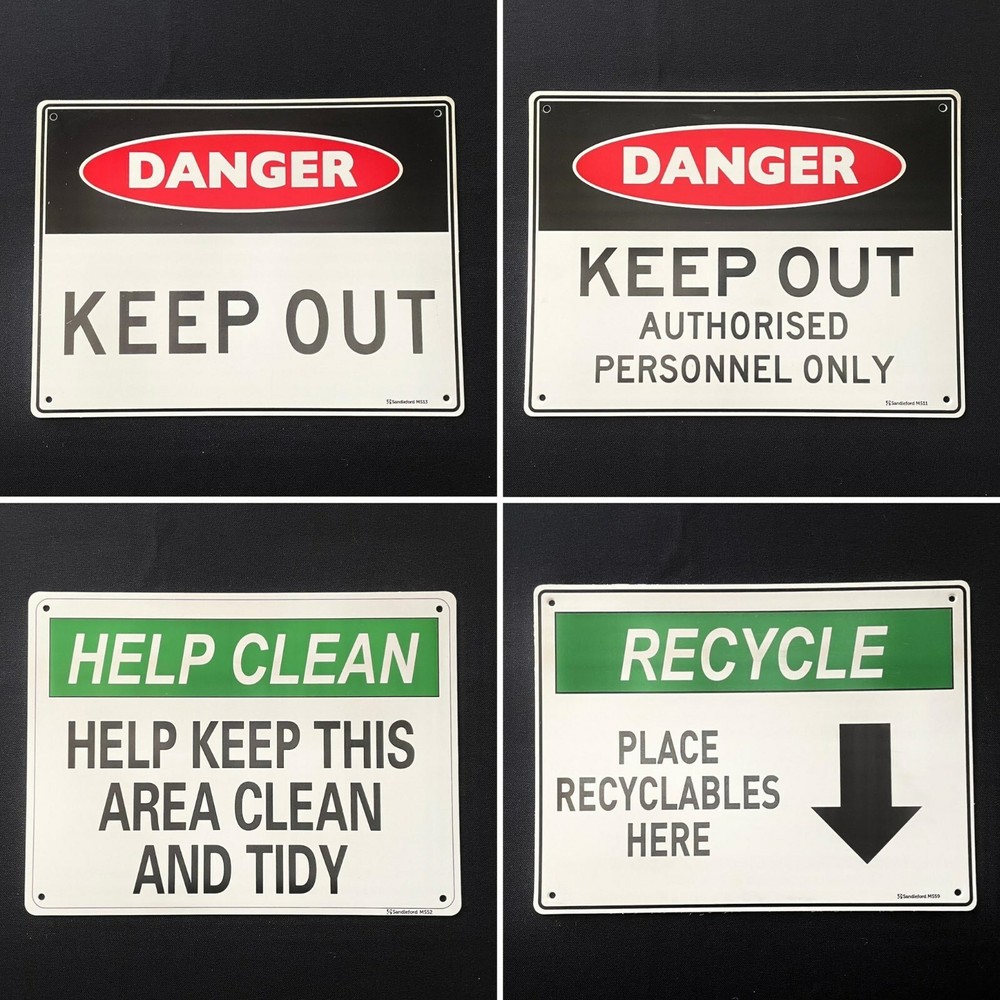 SAFETY SIGNS Quality Sandleford Polypropylene Sign with Mounting Tape 30x22.5cm