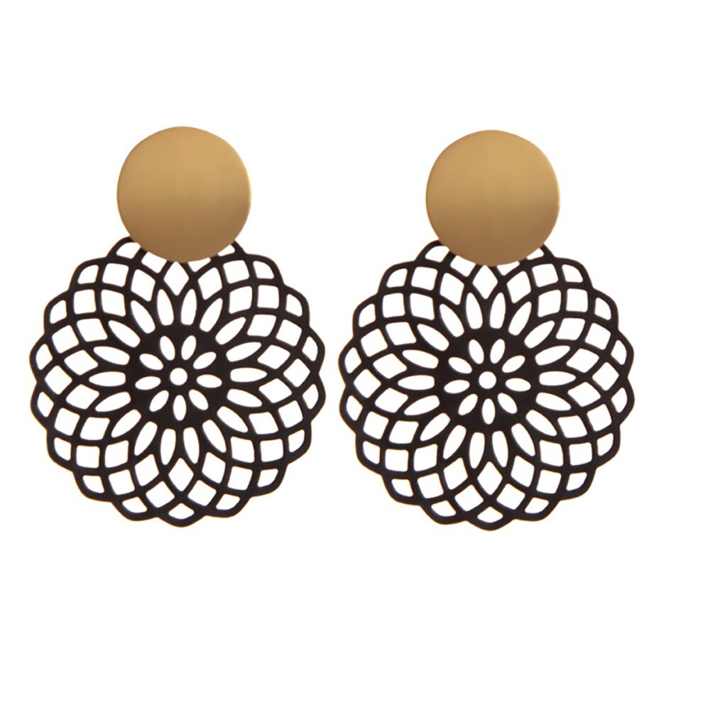 Hollow Earrings Exaggerated Cross-border Explosion Stud Ear Women Retro Jewelry-image