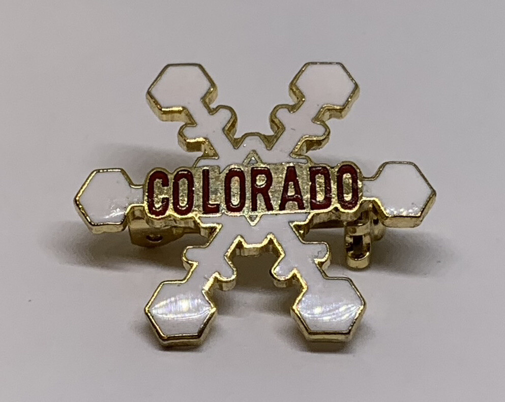 Vintage Colorado Ski Resort Skiing Snowflake Travel Souvenir Lapel Pin (98)