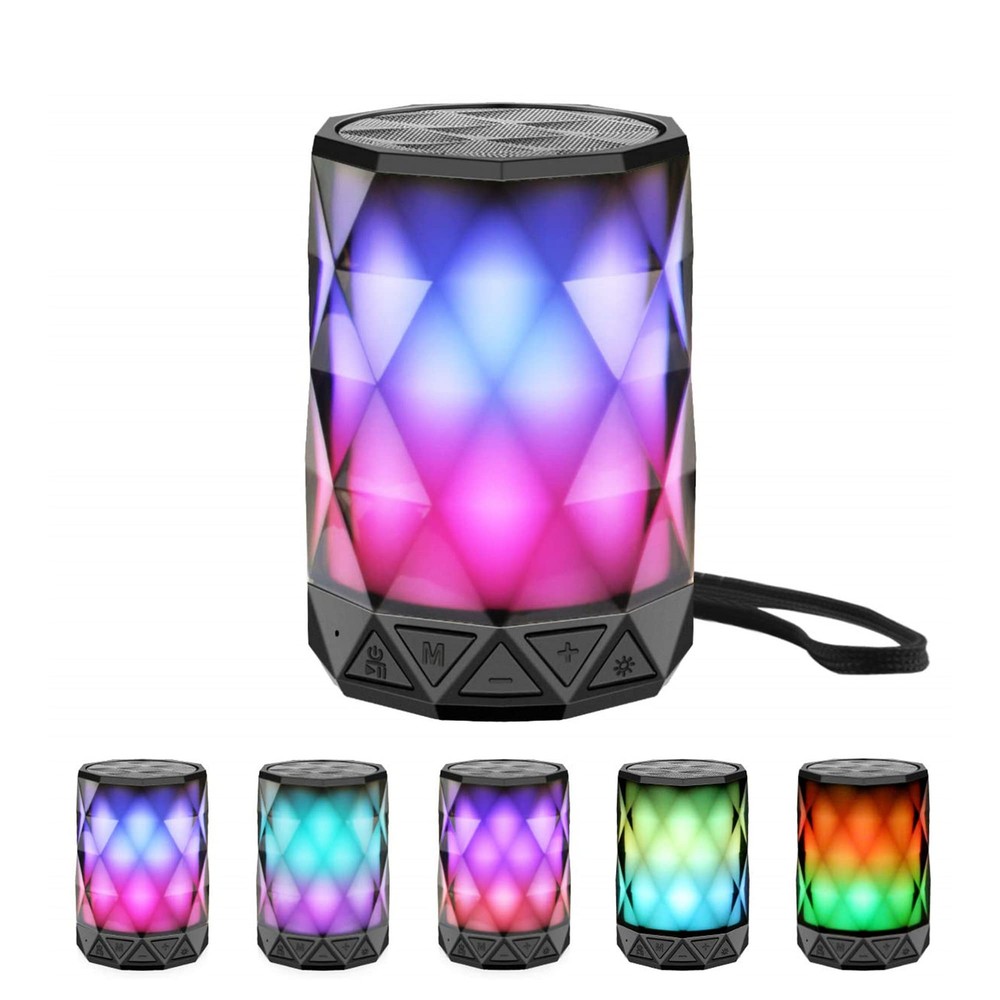 Portable Bluetooth Speaker with Night Light, Waterproof and Lightweight Design