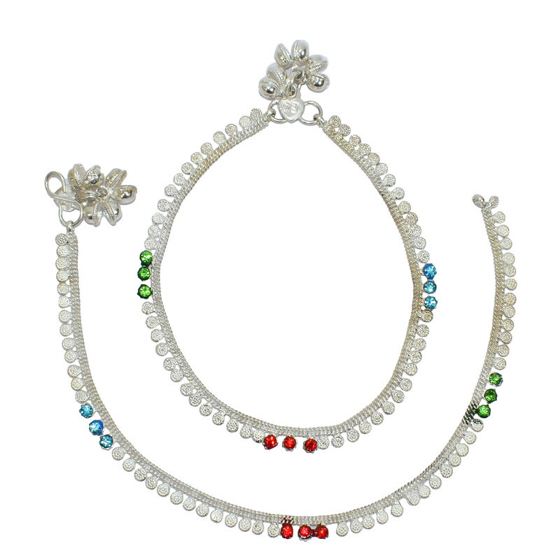 Fashion Anklet Payal Bracelet Women Silver Plated Foot Chain Barefoot Jewelry-image