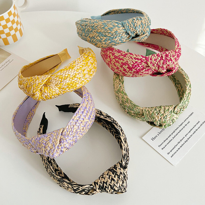 Summer Straw Knot Hairbands Headbands Ornament Accessories Hair Accessori