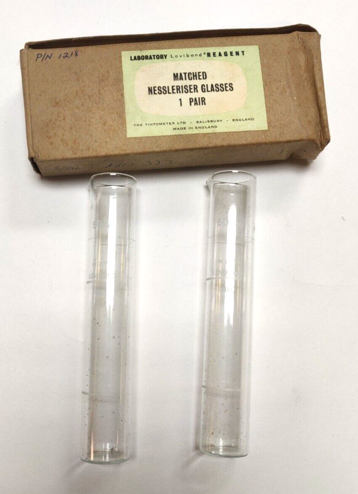 Lovibond® #1218 Matched Nessleriser Glasses Tubes 150mm 50ml 1 Pair NEW