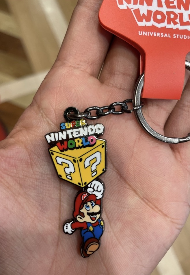 Super Nintendo World Mario Bros ? Block Keychain Universal Studios Kart Ride Souvenir