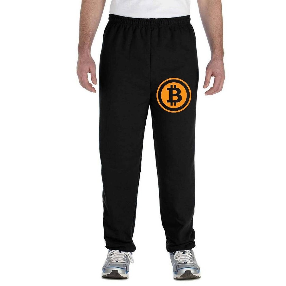 Bitcoin Logo Crypto Symbol Cryptocurrency Print Closed Bottom Unisex Sweatpants-image