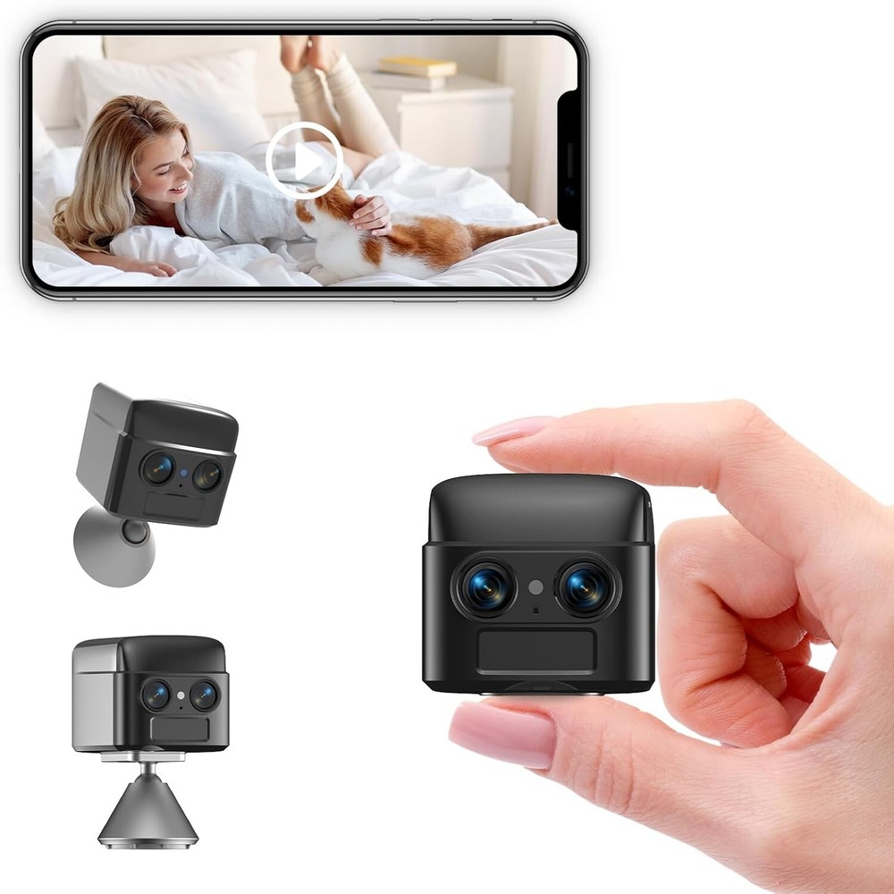 Portable 4K Nanny Cam with Auto Night Vision & Motion Alerts for Home Security