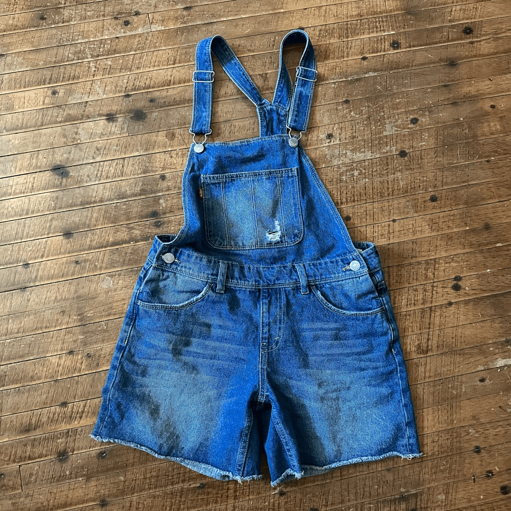 Levi Strauss classic 14 denim overall shortall shorts