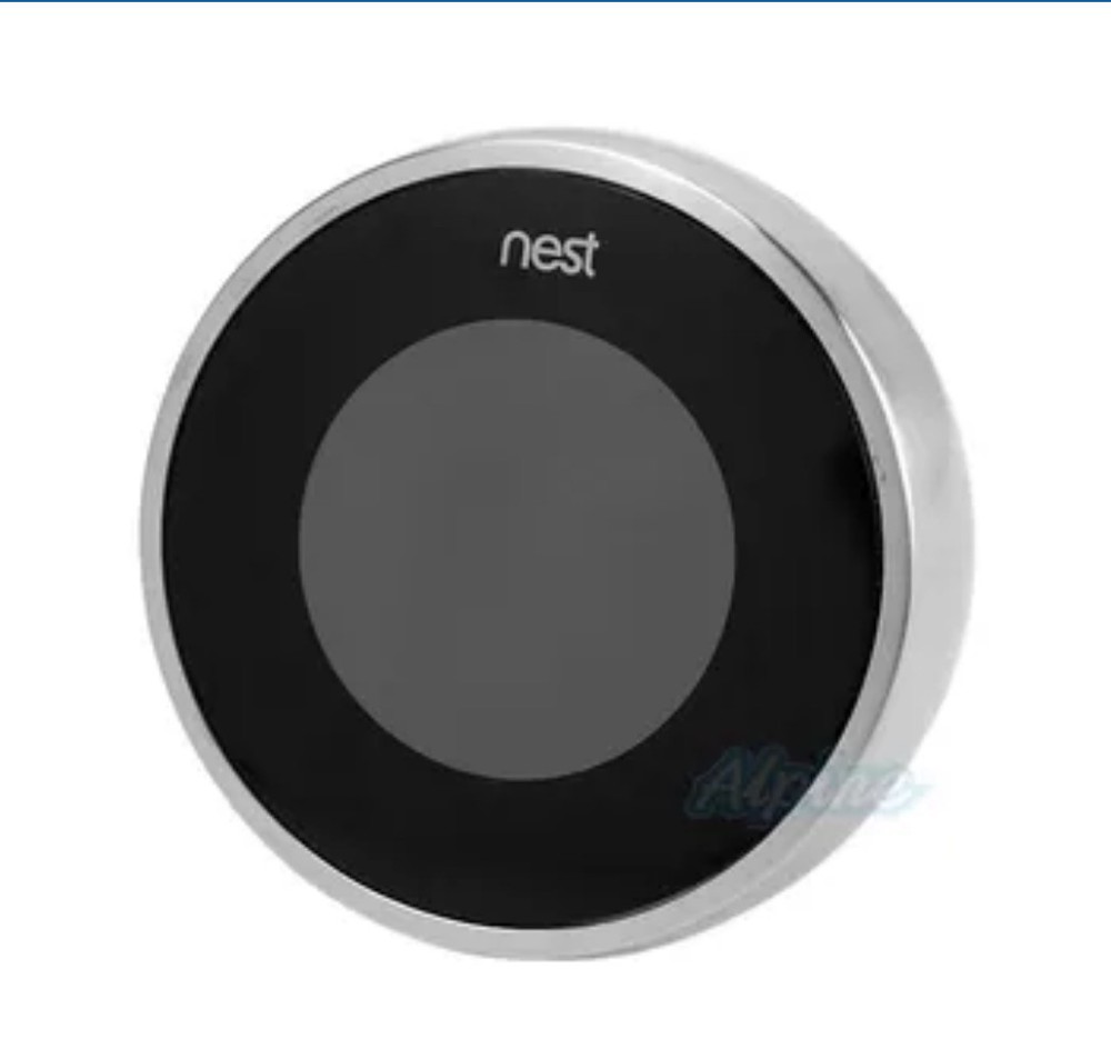 Google Nest Black & Silver 2nd Gen 24V-60HZ Programmable Learning Thermostat