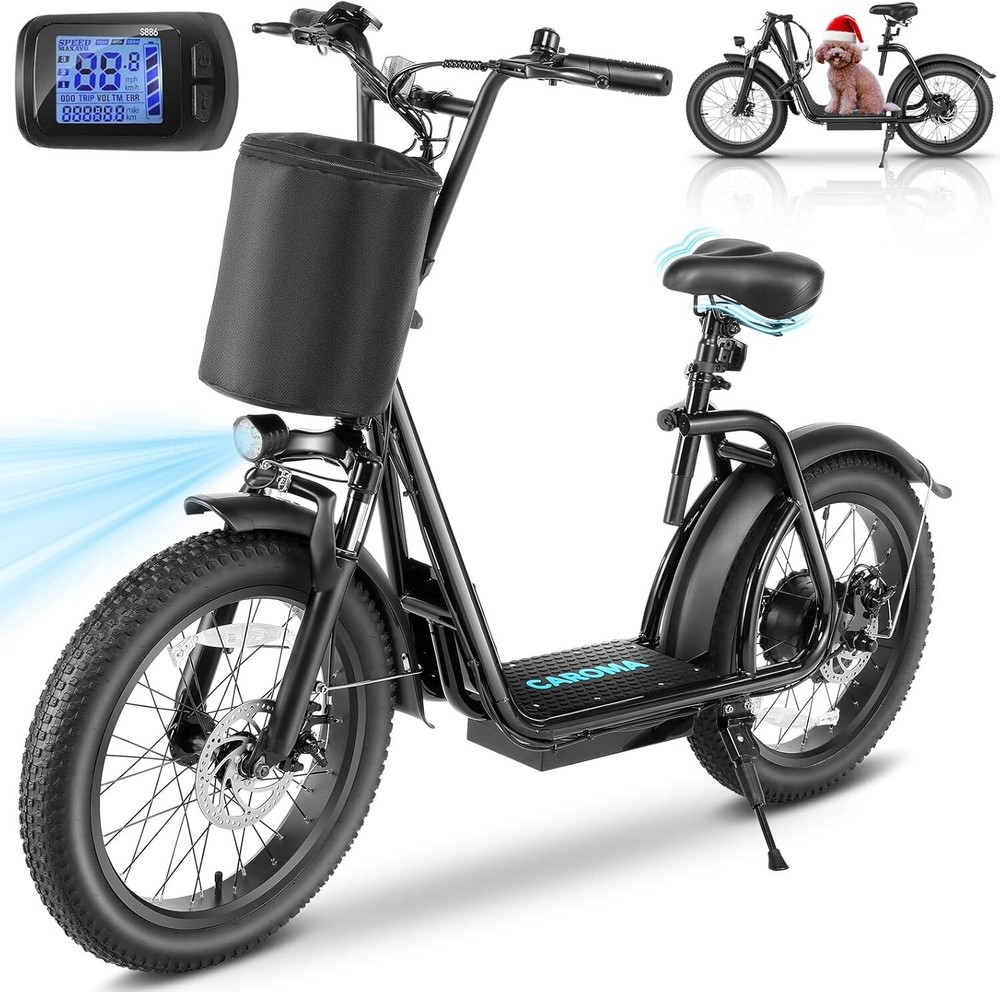20Inch Electric Scooter Bike for Adults - 30 Mile Range, 20MPH Speed