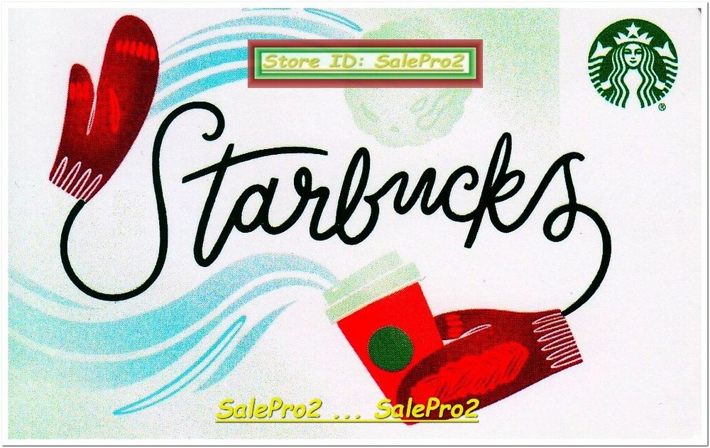Starbucks 2018 USA Christmas Gloves Rare Collectible Gift Card #6157