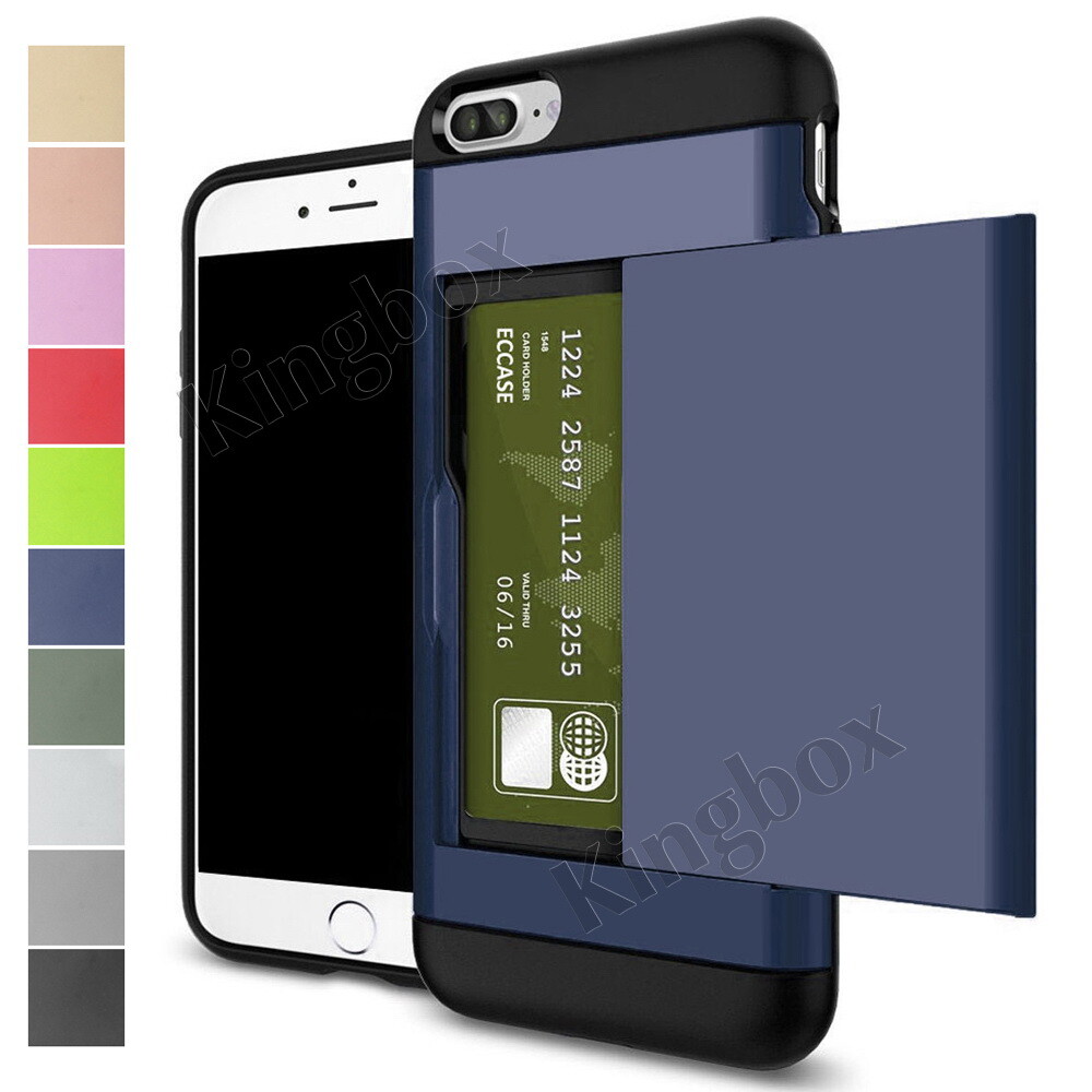 Credit Card Slot Holder Wallet Case Shockproof Back Cover For iPhone & Samsung-image
