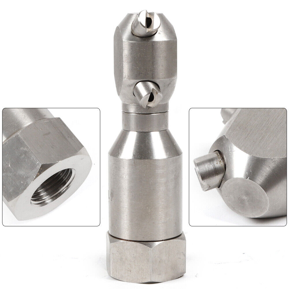 Pressure Washer Drain Sewer Cleaning Jetter Nozzle 3 Jets 1/2 Inch Male Connect