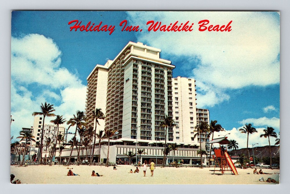 Honolulu HI-Hawaii, Holiday Inn, Waikiki Beach, Vintage Postcard