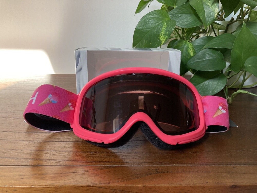 SMITH Gambler Youth Ski Goggles for Snowboarding in Winter Pink Ice Cream Cones Design