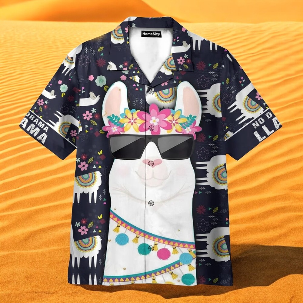No Drama Amazing Llama Hawaiian Shirt