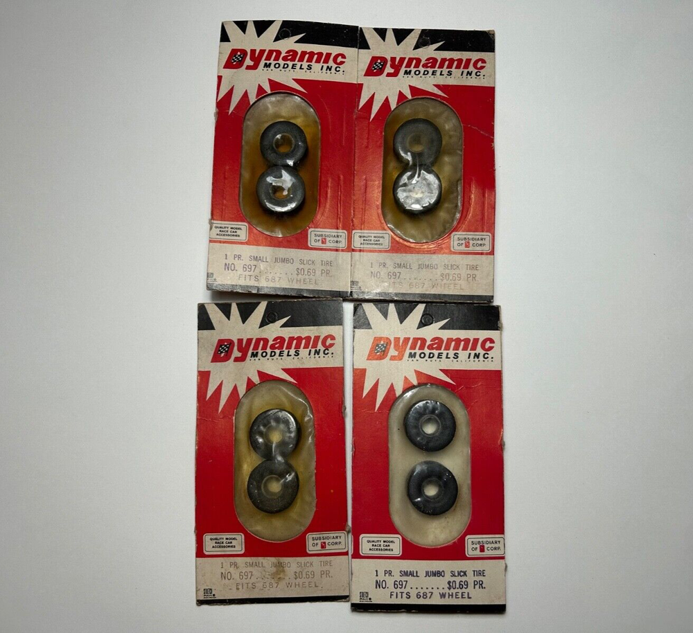 4 PAIR of DYNAMIC #697 SMALL JUMBO SLICKS new in packages BUY NOW FREE SHIP-image