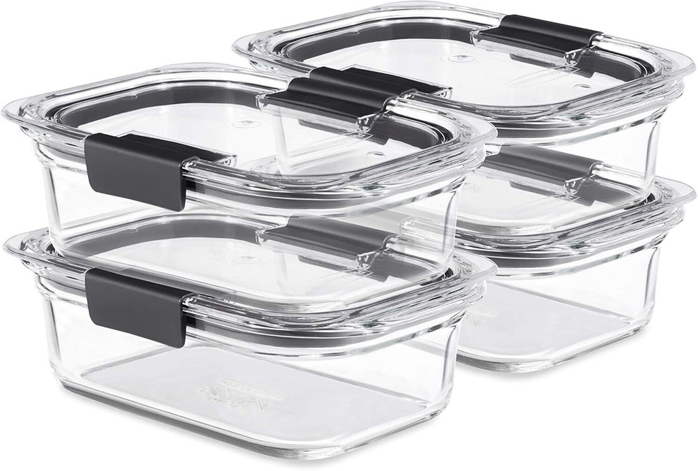 Brilliance Glass 3.2-Cup Airtight Food Storage Containers with Lids  