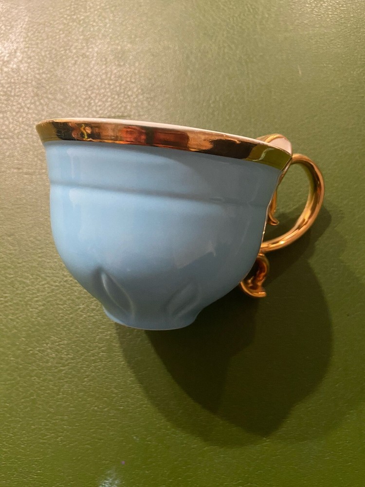 Grace's Teaware Tea Cup Turquoise & Gold Ceramic