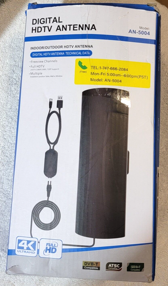 Digital HD TV Antenna 560+ Miles Range Indoor Outdoor Amplifier Booster 4k