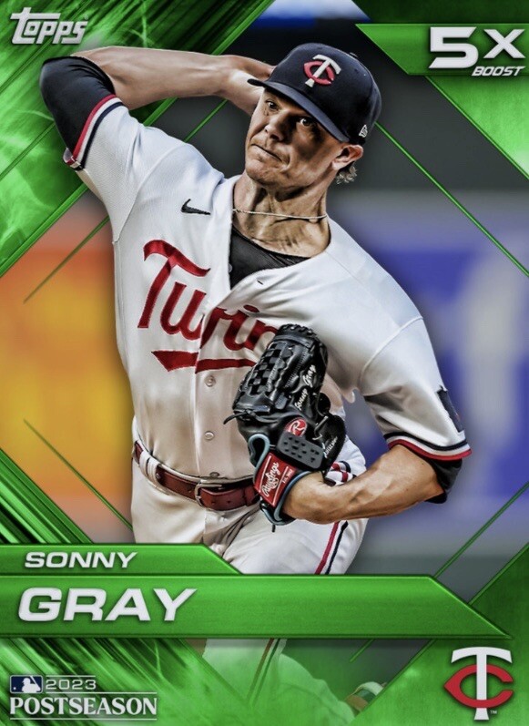 DIGITAL Topps Bunt Sonny Gray Postseason Base 23 S1 Green Parallel-image