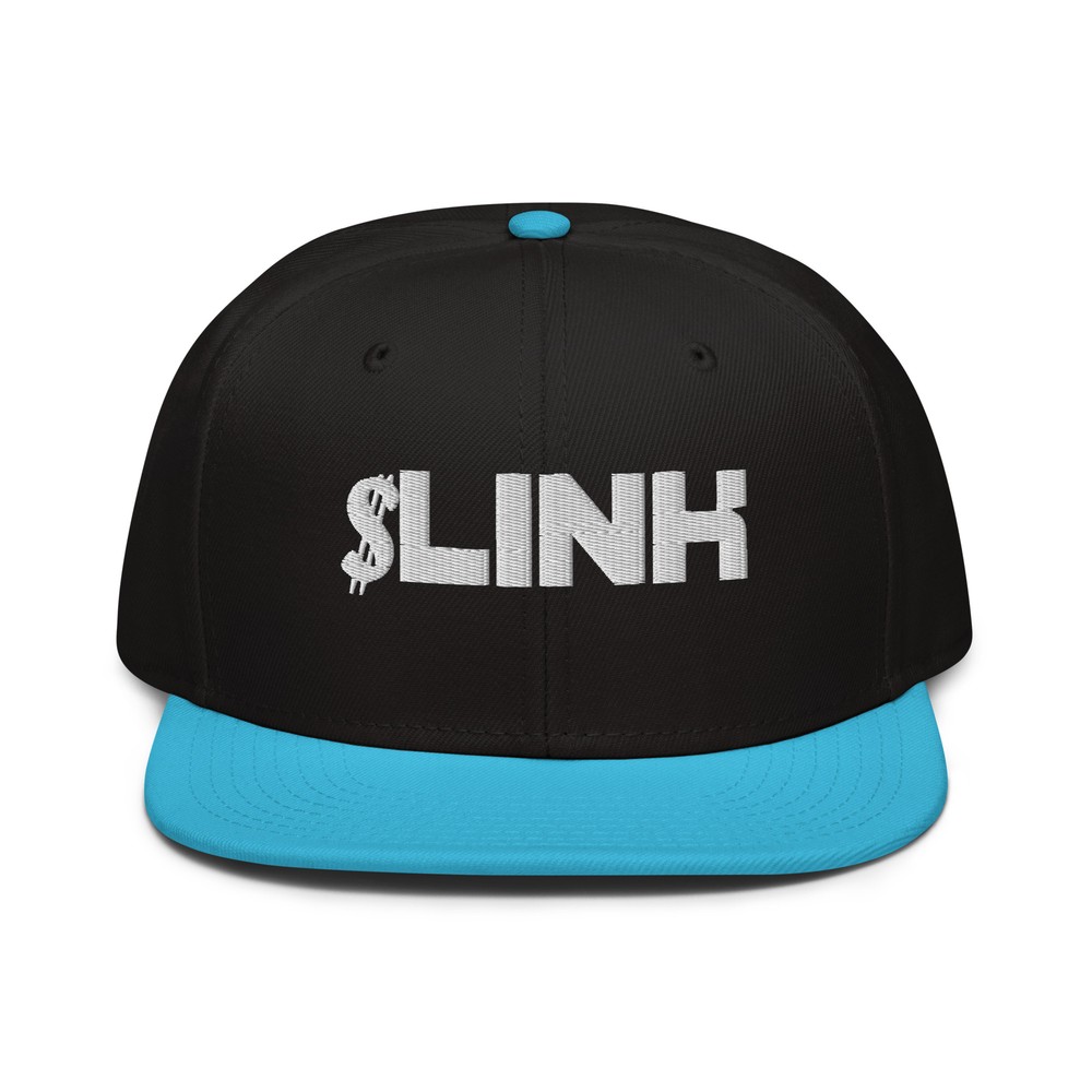 $LINK Chainlink Ticker Cryptocurrency Snapback Hat Flat Bill Cap-image