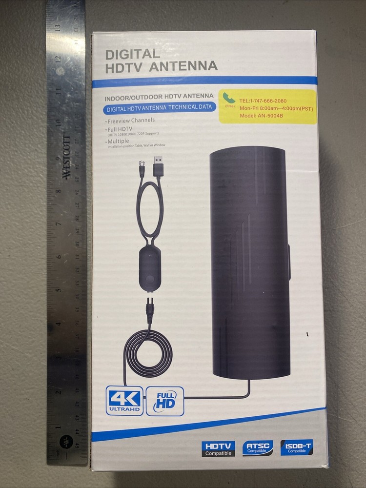 4K HDTV Antenna for Indoor Outdoor Use with USB and 36ft Coaxial Cable-image