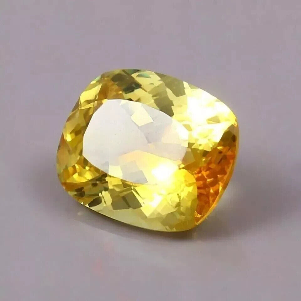 16.17 Ct Certified Cushion Cut Yellow Sapphire Loose Gemstone